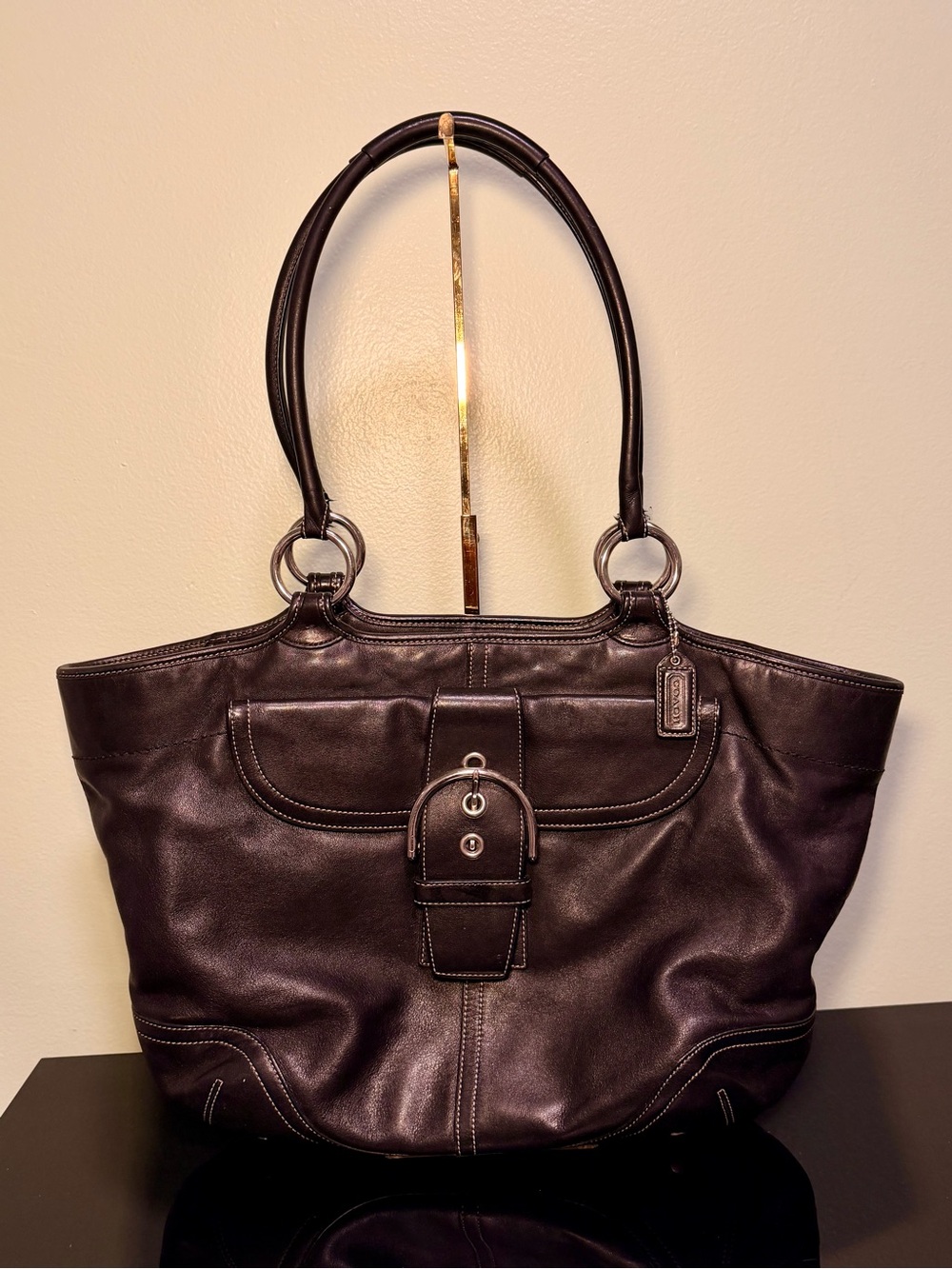 Coach Vintage 2004 5770 Soho XL Black leather Tote Bag